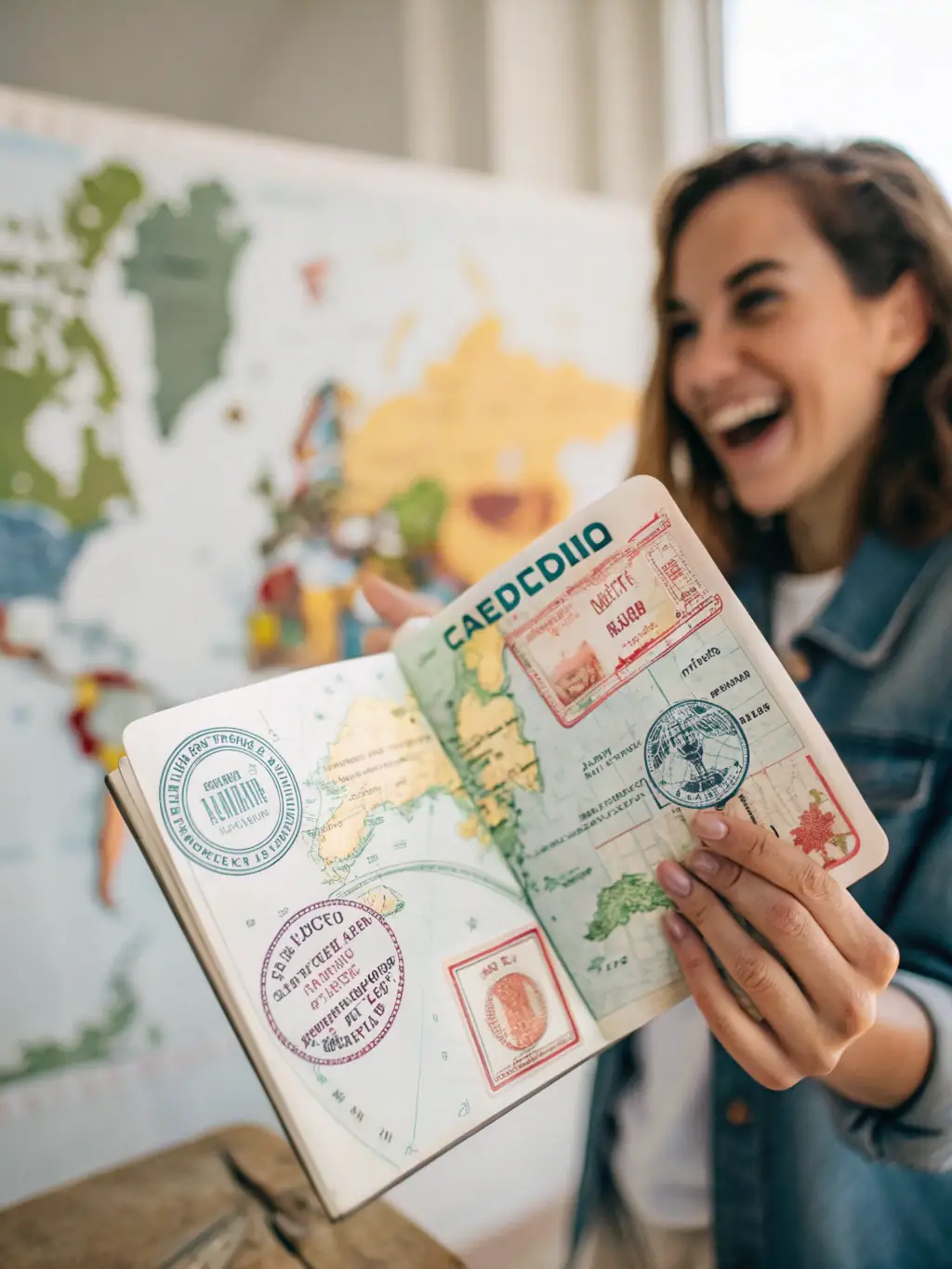 A successful Indonesian visa displayed prominently, with a blurred background of a happy traveler.